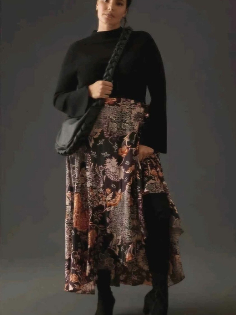 Anthropologie Maeve Floral Print Maxi Wrap Skirt Size 1X
